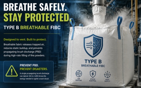 Vì sao túi FIBC thoáng khí loại B không phải là lựa chọn tùy ý cho việc xử lý bột mịn?